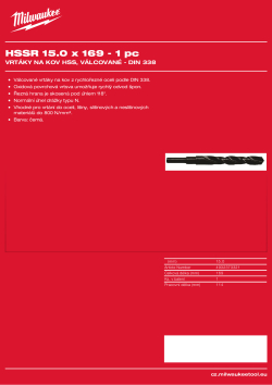 MILWAUKEE HSS DIN 338 Rollforged Drill Bits With Reduced Shank 4932373321 A4 PDF