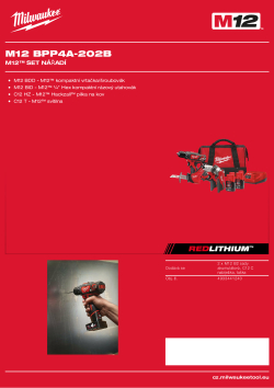 MILWAUKEE M12™ sada nářadí 4933441240 A4 PDF