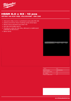 MILWAUKEE HSS DIN 338 Rollforged Drill Bits With Reduced Shank 4932363494 A4 PDF