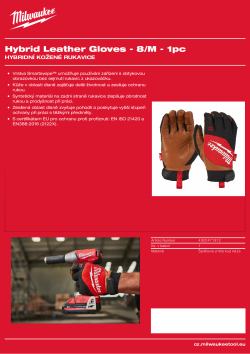 MILWAUKEE Hybridní kožené rukavice - M/8 - 1ks 4932471912 A4 PDF