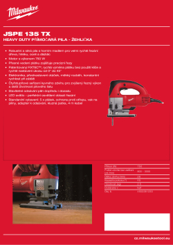 MILWAUKEE Heavy Duty přímočará pila - žehlička 4933381230 A4 PDF