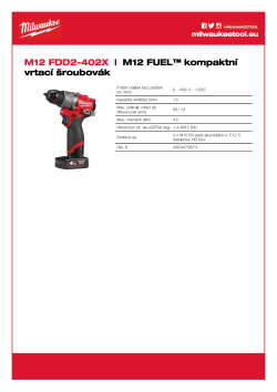 MILWAUKEE M12 FUEL™ subkompaktní vrtací šroubovák 4933479874 A4 PDF