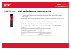 MILWAUKEE USB nabíjecí otočné pracovní světlo 4933479765 A4 PDF
