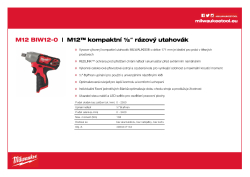 MILWAUKEE M12™ kompaktní 1/2˝ rázový utahovák 4933447134 A4 PDF
