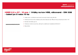 MILWAUKEE HSS DIN 338 Rollforged Drill Bits With Reduced Shank 4932363459 A4 PDF