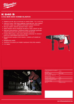 MILWAUKEE 5 kg SDS-Max kombi kladivo 4933418100 A4 PDF