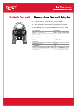 MILWAUKEE Press Jaws GEBERIT 4932480900 A4 PDF