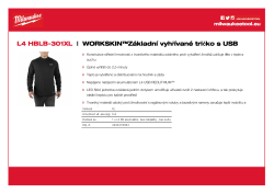 MILWAUKEE WORKSKIN™ základní vyhřívané tričko s USB 4933478084 A4 PDF