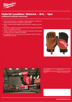MILWAUKEE Hybridní kožené rukavice - L/9 - 1ks 4932471913 A4 PDF