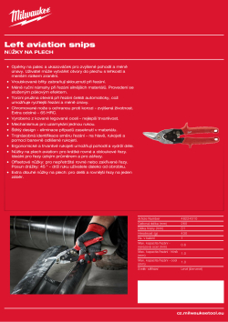 MILWAUKEE Nůžky na plech - levé 48224510 A4 PDF