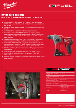 MILWAUKEE M12 FUEL™ kompaktní SDS-plus kladivo 4933451510 A4 PDF