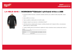 MILWAUKEE WORKSKIN™ základní vyhřívané tričko s USB 4933478081 A4 PDF