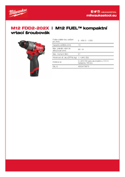 MILWAUKEE M12 FUEL™ subkompaktní vrtací šroubovák 4933479873 A4 PDF