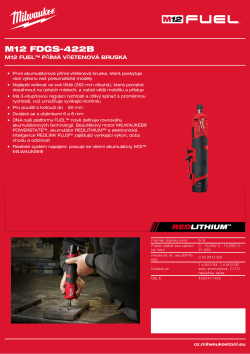 MILWAUKEE M12 FUEL™ přímá vřetenová bruska 4933471436 A4 PDF