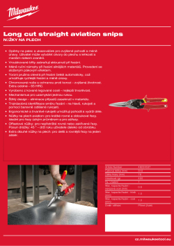 MILWAUKEE Extra dlouhé nůžky na plech 48224537 A4 PDF