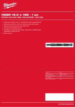 MILWAUKEE HSS DIN 338 Rollforged Drill Bits With Reduced Shank 4932373329 A4 PDF