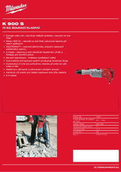 MILWAUKEE 10 kg bourací kladivo  SDS-Max 4933375720 A4 PDF