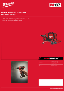 MILWAUKEE M12™ sada nářadí 4933441250 A4 PDF