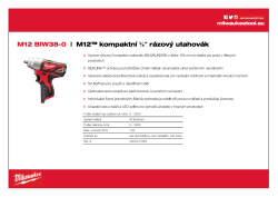 MILWAUKEE M12™ kompaktní ⅜″ rázový utahovák 4933441985 A4 PDF