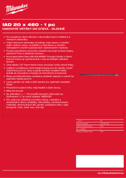 MILWAUKEE Impact Auger Bits Long 48136760 A4 PDF