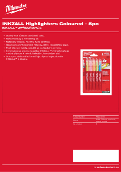 MILWAUKEE INKZALL™ zvýrazňovače - barevné 48223206 A4 PDF