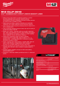 MILWAUKEE M12™ zelený kombinovaný křížový liniovo-bodový laser 4933478100 A4 PDF