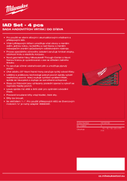 MILWAUKEE Sada spirálových vrtáků 4 ks v pouzdru 48136780 A4 PDF