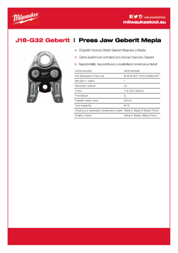 MILWAUKEE Press Jaws GEBERIT 4932480899 A4 PDF