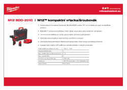 MILWAUKEE M12™ subkompaktní vrtací šroubovák 4933479439 A4 PDF