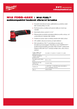 MILWAUKEE M12 FUEL™ subkompaktní bodová bruska 4933479681 A4 PDF