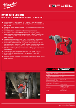 MILWAUKEE M12 FUEL™ kompaktní SDS-plus kladivo 4933441475 A4 PDF