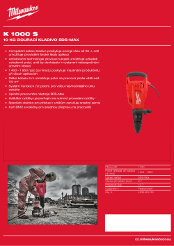 MILWAUKEE 10 kg bourací kladivo SDS-Max 4933464120 A4 PDF