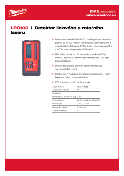 MILWAUKEE Detektor liniového a rotačního laseru 4932479555 A4 PDF