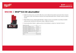 MILWAUKEE M12™ 6,0 Ah akumulátor 4932451395 A4 PDF
