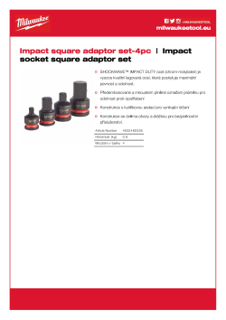 MILWAUKEE ½" SHOCKWAVE™ IMPACT DUTY set redukcí 4 ks 4932480356 A4 PDF
