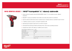 MILWAUKEE M12™ kompaktní 1/2˝ rázový utahovák 4933447133 A4 PDF