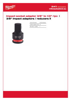 MILWAUKEE Redukce ⅜″ čtyřhran - ½″ čtyřhran 4932480300 A4 PDF