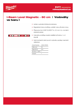 MILWAUKEE Magnetická vodováha I-Beam 60 cm 4932478565 A4 PDF