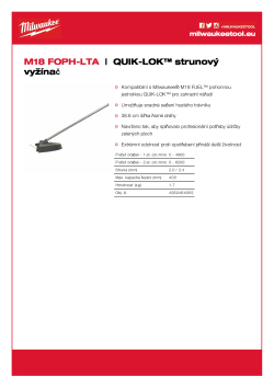 MILWAUKEE QUIK-LOK™ strunový vyžínač 4932464955 A4 PDF