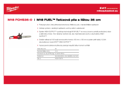 MILWAUKEE M18 FUEL™ Řetězová pila s lištou 35 cm 4933479678 A4 PDF
