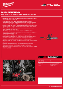MILWAUKEE M18 FUEL™ Řetězová pila s lištou 30 cm 4933471441 A4 PDF