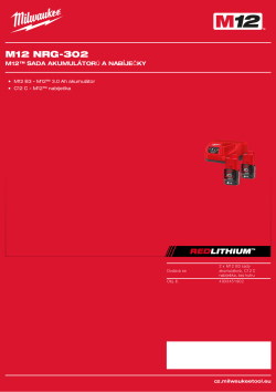 MILWAUKEE M12™  sada akumulátorů a nabíječky 4933451902 A4 PDF