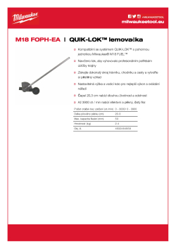 MILWAUKEE QUIK-LOK™ lemovačka 4932464958 A4 PDF