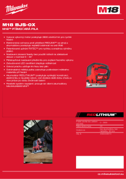 MILWAUKEE M18™ přímočará pila 4933459573 A4 PDF