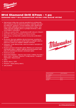 MILWAUKEE M14 Diamond Drill 4932498358 A4 PDF
