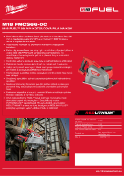 MILWAUKEE M18 FUEL™ 66 mm kotoučová pila na kov 4933472110 A4 PDF