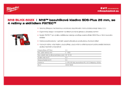 MILWAUKEE M18™ bezuhlíkové kladivo SDS-Plus 26 mm, se 4 režimy a sklíčidlem FIXTEC™ 4933478892 A4 PDF