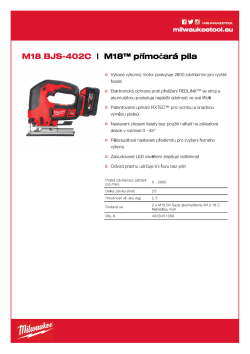 MILWAUKEE M18™ přímočará pila 4933451389 A4 PDF