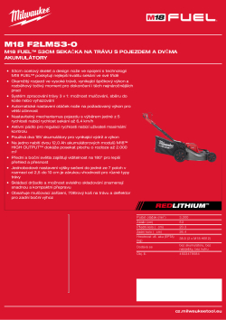 MILWAUKEE M18 FUEL™ 53 cm sekačka na trávu s pojezdem 4933479584 A4 PDF