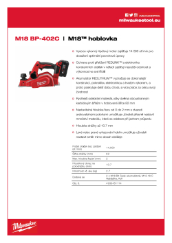 MILWAUKEE M18™ hoblík 4933451114 A4 PDF